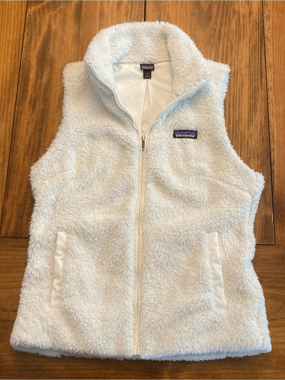 Patagonia Los Gatos Ivory Full Zip Fleece Vest EUC